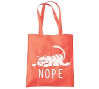 HotScamp Nope Cat - Tote Shopping Bag - Pet Lazy Sloth One size coral