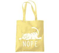 HotScamp Nope Cat - Tote Shopping Bag - Pet Lazy Sloth One size lemon yellow