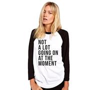 HotScamp Not A Lot Going On at The Moment Women's Baseball Top - White/Black X-Large