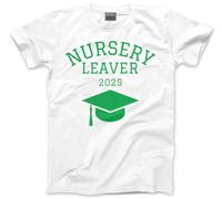 HotScamp Nursery Leaver 2025 T-Shirts Green Design - Kids T-Shirt - Nursery Preschool Leaving 2-3 Years White