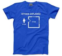 HotScamp Offside Explained Funny Football Men's Unisex T-Shirt - Blue Large