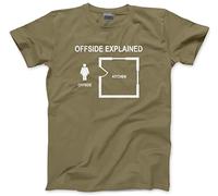 HotScamp Offside Explained Funny Football Men's Unisex T-Shirt - Khaki Medium