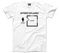 HotScamp Offside Explained Funny Football Men's Unisex T-Shirt - White Large