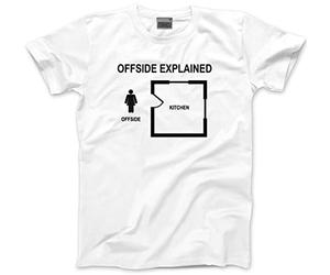 HotScamp Offside Explained Funny Football Men's Unisex T-Shirt - White XX-Large