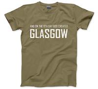 HotScamp On The 8th Day God Created Glasgow Men's Unisex T-Shirt - Khaki Medium