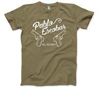 HotScamp Pablo Escobar El Padre Drug Lord Men's Unisex T-Shirt - Khaki Medium