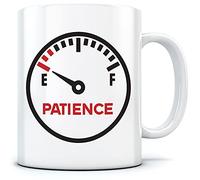 HotScamp Patience Empty - Mug for Tea Coffee - Funny Moody Leave me Alone One Size White