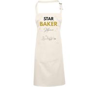 HotScamp Personalised Apron - Star Baker Apron Baking Off Cooking Bibbed Pinny For Baker Chef Hobby TV Great British - Food Ingredients Design Natural