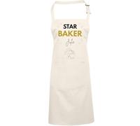 HotScamp Personalised Apron - Star Baker Apron Baking Off Cooking Bibbed Pinny For Baker Chef Hobby TV Great British - Stand Mixer Design Natural