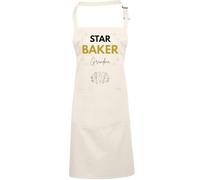 HotScamp Personalised Apron - Star Baker Apron Baking Off Cooking Bibbed Pinny For Baker Chef Hobby TV Great British - Baking Utensils Design Natural