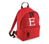 HotScamp Personalised Backpack with Custom Initial and Name Rucksack, Customised Bag For School Primary High Preschool Nursery College Work Bag Back Pack - Red Large