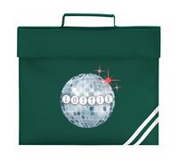 HotScamp Personalised Book Bag for Girls - Children's Disco Ball Star Girly BookBag for Preschool Reception Infants KS1 Early Years P1 Primary School Kids - Bottle Green