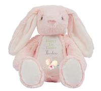 HotScamp Personalised Easter Bunny with Name - Happy 1st Easter Egg 2026 Green - Soft Toy for Baby, Toddler, Child, Kids, Babies Spring Time - Green Letter Pin Bunny