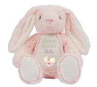 HotScamp Personalised Easter Bunny with Name - Happy Easter Egg Green - Soft Toy for Baby, Toddler, Children, Kids, Babies Spring Time - Green Letter Pin Bunny