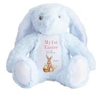 HotScamp Personalised Easter Cuddly with Name - My 1st Easter Bunny 2026 Pink - Soft Toy for Baby, Toddler, Child, Kids, Babies Spring Time - Pink Letter Blu Bunny
