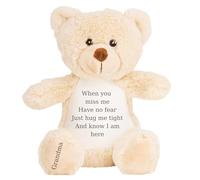 HotScamp Personalised Memorial Bear In Loving Memory When you Miss me - Plush Custom Cuddly Toy Soft Toy Comforter Grieving Special keepsake from a loved one - Brown Teddy
