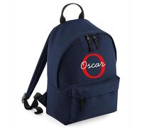 HotScamp Personalised School Backpack with Custom Colour Initial and Name Rucksack, Customised Bag For Back to School Primary High Preschool Nursery College Work Bag Travel Gym Back Pack - Navy Large