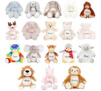 HotScamp Personalised Soft Toys Sheep Unicorn & Teddy Bears Ideal for Easter Birthday Christmas, Newborns Baby Kids Children Soft, Cuddly Keepsakes for Boys & Girls - White Sheep