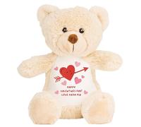 HotScamp Personalised Valentine's Bears - Arrow Heart Teddy Bears Customised Soft Cuddly Toy Plushie For Boyfriend, Girlfriend, Wife or Husband - Brown Teddy