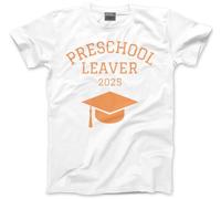 HotScamp Preschool Leaver 2025 T-Shirts Orange Design - Kids T-Shirt - Nursery Preschool Leaving 3-4 Years White