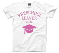 HotScamp Preschool Leaver 2025 T-Shirts Pink Design - Kids T-Shirt - Nursery Preschool Leaving 3-4 Years White