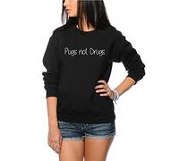 HotScamp Pugs Not Drugs Women's Sweatshirt - Black XX-Large