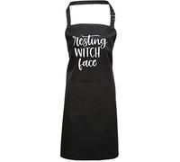 HotScamp Resting Witch Face - Witches Halloween - Apron - Chef Cook Baker - Party Hocus Pocus Funny One size black