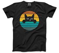 HotScamp Retro Cat - Kids T-Shirt - Funny Graphic 7-8 Years Black