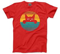 HotScamp Retro Cat - Kids T-Shirt - Funny Graphic 9-11 Years red