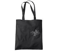 HotScamp Rose Flower Pocket Design - Tote Shopping Bag - Flowers Tattoo Nature Pretty One size black