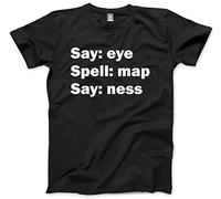 HotScamp Say: Eye Spell: Map Say: Ness Men's Unisex T-Shirt - Black X-Large