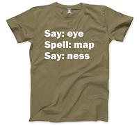 HotScamp Say: Eye Spell: Map Say: Ness Men's Unisex T-Shirt - Khaki X-Large