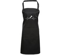 HotScamp Singer Heartbeat Singing Enthusiast - Apron - Chef Cook Baker - Hobby Fan Activity Pastime One size black