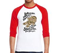 HotScamp Soft Wookie, Warm Wookie, Little Ball of Fur Baseball T-Shirt - Red/White 3XL