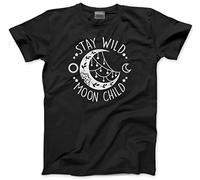 HotScamp Stay Wild Moon Child - Kids T-Shirt - Hippy Earth Stars Bohemian 12-13 Years Black