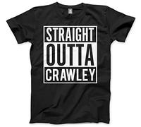 HotScamp Straight Outta Crawley Men's Unisex T-Shirt - Black Medium
