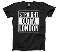 HotScamp Straight Outta London Men's Unisex T-Shirt - Black Large