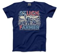 HotScamp Stuck Farmer Funny Protest Anti Inheritance Tax - Mens Unisex T-Shirt - Young Farmers Farming Families Clarkson Political 3XL Navy