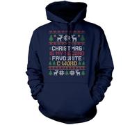 HotScamp Swearing Christmas Hoodie for Men and Women - My 2nd Favourite C Word Slogan Hooded Sweatshirt - Xmas Sweater Funny Offensive Xmas Sweater Santa NSFW Hoody Christmas Jumper Day - XS Navy
