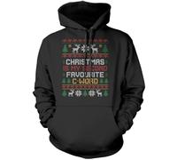 HotScamp Swearing Christmas Hoodie for Men and Women - My 2nd Favourite C Word Slogan Hooded Sweatshirt - Xmas Sweater Funny Offensive Xmas Sweater Santa NSFW Hoody Christmas Jumper Day - Black Large