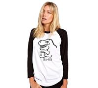 HotScamp Tea Rex Women's Baseball Top - White/Black Small