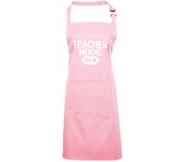 HotScamp Teacher Mode On - Apron - Cooking Tech Art Science Lab - Funny Teacher School Student One size pink