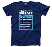 HotScamp Tech Support Checklist Funny Sysadmin - Mens and Youth Unisex T-Shirt - IT Department Technical XL Navy