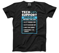 HotScamp Tech Support Checklist Funny Sysadmin - Mens and Youth Unisex T-Shirt - IT Department Technical 3XL Black