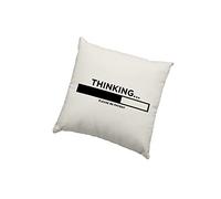 HotScamp Teenage Bedroom Cushion Cover - Thinking ... Please Be Patient Scatter Cushion Home Accessory Pillow Bedroom Slogan Sarcastic Teen Dad Joke - Natural Canvas 40x40cm