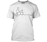 HotScamp THC Compound Cannabis Men's Unisex T-Shirt - White Large