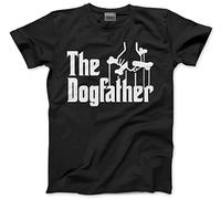 HotScamp The Dogfather T Shirt - Funny Dad Tshirt for Men - Dog Dad T Shirt - Dog Birthday Presents for Dog Lovers - Black, L