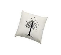 HotScamp The Rings Cushion Cover - White Tree of Gondor Scatter Cushion Home Accessory Pillow Bedroom Fantasy Story Movie TV - Natural Canvas 40x40cm