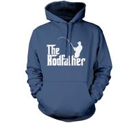 HotScamp The Rodfather Men's Hoodie - Fishing Clothing for Men - Fishing Gear - Funny Dad Hooded Sweatshirt XL Airforce Blue