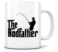 HotScamp The Rodfather - Mug for Tea Coffee - Fishing Fisherman Angling One Size White
